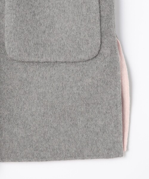 NOLLEY’S（ノーリーズ）の「バイカラーリバーコート（ノーカラーコート・レディース・ブラウン/ライトグレー・38）」の17枚目の写真