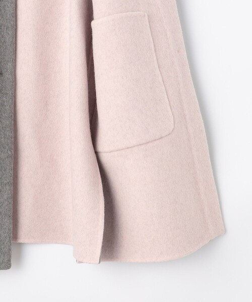 NOLLEY’S（ノーリーズ）の「バイカラーリバーコート（ノーカラーコート・レディース・ブラウン/ライトグレー・38）」の18枚目の写真