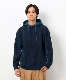 COMME CA ISM | ニット×裏シャギーパーカ(ニット/セーター)