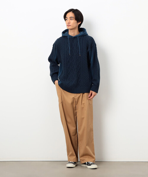 COMME CA ISM(コムサイズム)の「ニット×裏シャギーパーカ(ニット/セーター・メンズ・ブルー/アイボリー/ブラック・SMALL/MEDIUM/LARGE)」の19枚目の写真