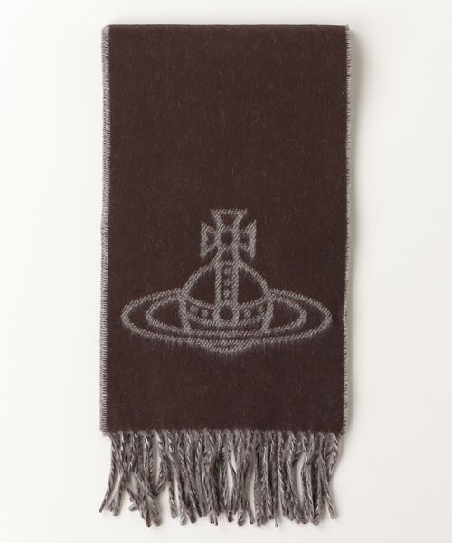 Vivienne Westwood MAN（ヴィヴィアンウエストウッドマン）の「SCARF SINGLE ORB DOUBLE FACE（マフラー・メンズ・ブラウン系その他4/ベージュ系その他/ピンク/ダークネイビー/ブルー/レッド/ブラック/グレー・FREE）」の4枚目の写真