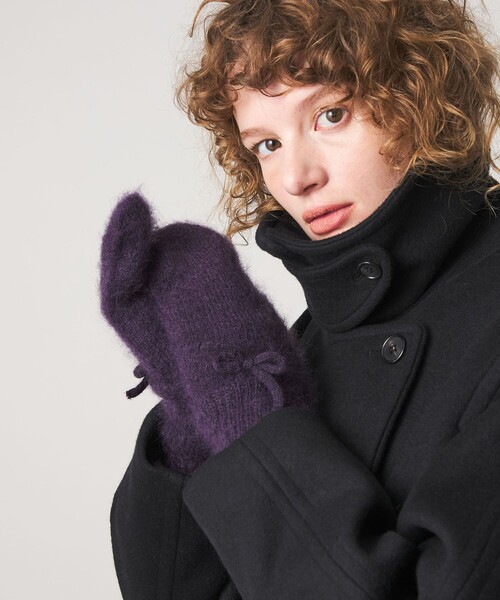 Steven Alan（スティーブンアラン）の「＜Steven Alan＞モヘヤ ミックス 三トン（手袋・レディース・オフホワイト/モカ/パープル・FREE）」の3枚目の写真