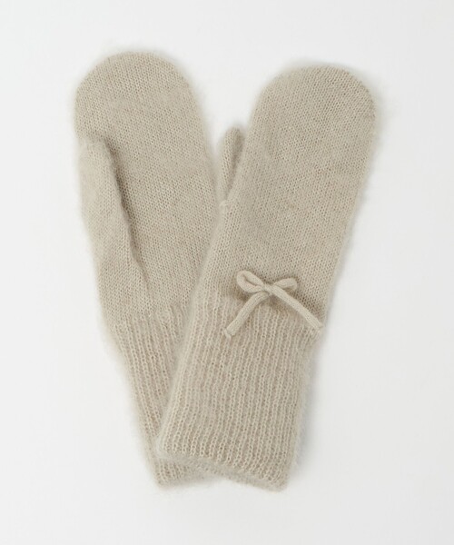 Steven Alan（スティーブンアラン）の「＜Steven Alan＞モヘヤ ミックス 三トン（手袋・レディース・オフホワイト/モカ/パープル・FREE）」の2枚目の写真