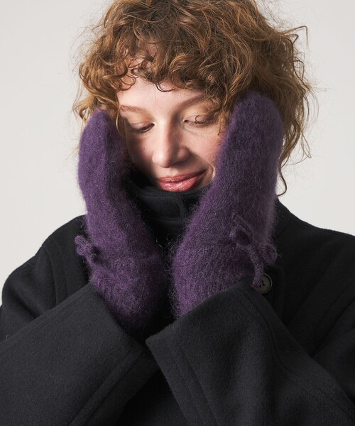 Steven Alan（スティーブンアラン）の「＜Steven Alan＞モヘヤ ミックス 三トン（手袋・レディース・オフホワイト/モカ/パープル・FREE）」の13枚目の写真