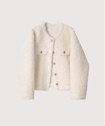 LA POMME petit（ラポミ・プチ）の「Elegant Golden Button Fur Coat（ムートンコート）」