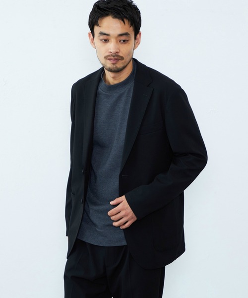 EDWIN(エドウィン)の「EDWIN エドウィン デニスラ URBAN FUNCTION テーラードジャケット ウールライク ストレッチ 洗える(テーラードジャケット・メンズ・ネイビー/ブラック・SMALL/LARGE/X-LARGE/MEDIUM)」の1枚目の写真