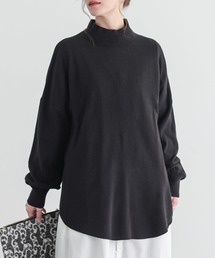 スタンドネック ニット natural couture ニット セーター スタンドネック袖口釦ゆるニット