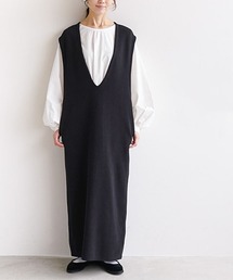 SOLAMONAT（ソラモナ）の「ウエハースニットVネックワンピース（ワンピース）」