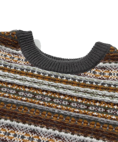 CUBE SUGAR（キューブシュガー）の「CUBE SUGAR/キューブシュガー　ピーチヤーン 2wayジャガード ベスト（ニット/セーター・レディース・チャコールグレー/ナチュラル・FREE）」の3枚目の写真