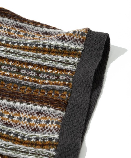 CUBE SUGAR（キューブシュガー）の「CUBE SUGAR/キューブシュガー　ピーチヤーン 2wayジャガード ベスト（ニット/セーター・レディース・チャコールグレー/ナチュラル・FREE）」の4枚目の写真