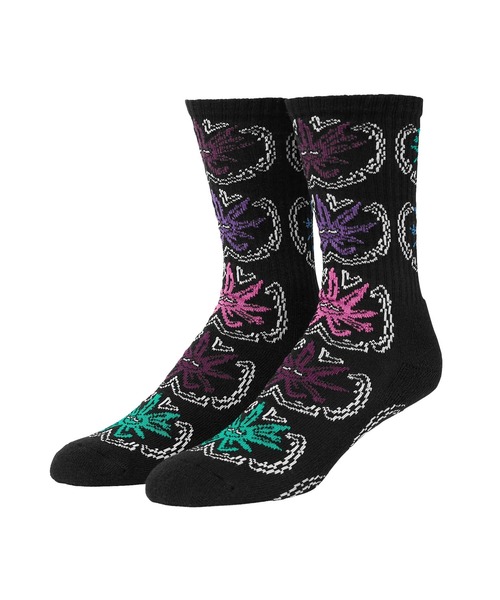 HUF（ハフ）の「GREEN BUDDY SNOW ANGEL SOCKS（ソックス/靴下・メンズ・ホワイト/ブラック・O/S）」の2枚目の写真