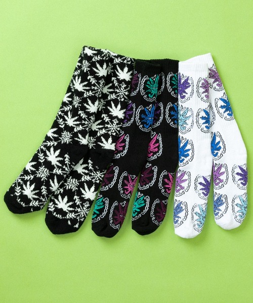 HUF（ハフ）の「GREEN BUDDY SNOW ANGEL SOCKS（ソックス/靴下・メンズ・ホワイト/ブラック・O/S）」の5枚目の写真