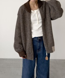 CANAL JEAN（キャナルジーン）の「choice_cnl/SEIRTAND　ウール混ニットZIPブルゾン（カーディガン/ボレロ）」