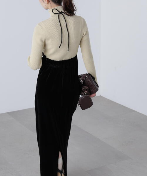 FREE'S MART（フリーズマート）の「◆ホルターネックベロアキャミワンピース（ワンピース・レディース・ブラウン/ブラック・MEDIUM/SMALL）」の10枚目の写真