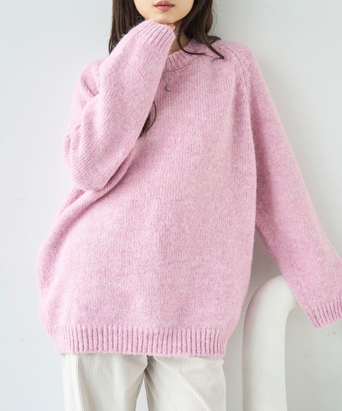 セール】ミックスカラー オーバーサイズニット【585128】（ニット