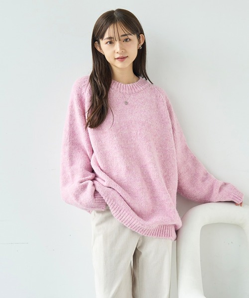 セール】ミックスカラー オーバーサイズニット【585128】（ニット