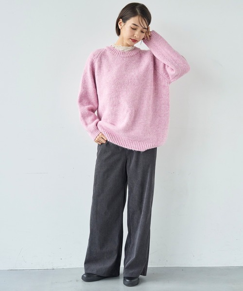 セール】ミックスカラー オーバーサイズニット【585128】（ニット