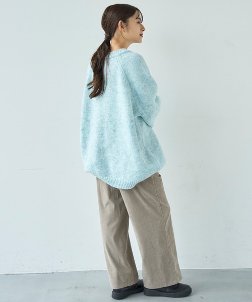 セール】ミックスカラー オーバーサイズニット【585128】（ニット