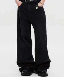 DNSR（ディーエヌエスアール）の「シグネチャーワイドデニムパンツウォッシュドブラック（デニムパンツ）」