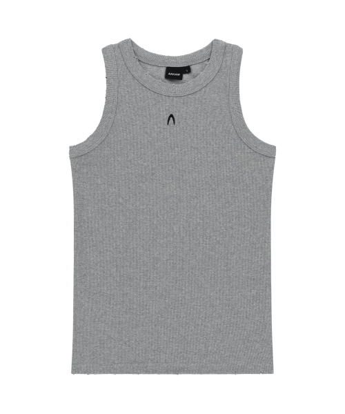 AAKAM(アーカム)の「Distressed Logo Sleeveless (Gray)(Tシャツ/カットソー・レディース・その他・1)」の1枚目の写真