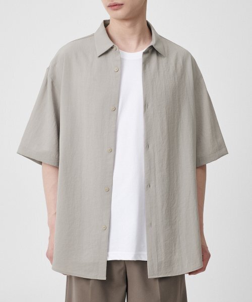 MUSINSA STANDARD（ムシンサスタンダード）の「リラックスドリネンライク半袖シャツ[ライトベージュ]（シャツ/ブラウス・メンズ・その他・SMALL/MEDIUM/LARGE/X-LARGE/XX-LARGE）」の8枚目の写真
