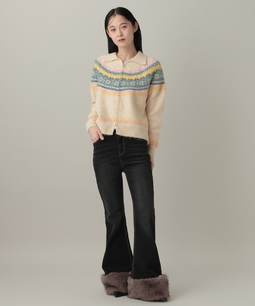 3.3 Field Trip （3.3フィールドトリップ）の「3.3 Field Trip／ノルディックZIPプルオーバー（ニット/セーター・レディース・その他1/ベージュ/グレー・FREE）」の4枚目の写真