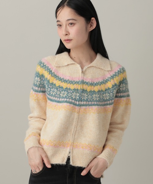 3.3 Field Trip （3.3フィールドトリップ）の「3.3 Field Trip／ノルディックZIPプルオーバー（ニット/セーター・レディース・その他1/ベージュ/グレー・FREE）」の6枚目の写真