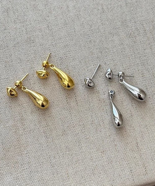 yu-ka(ユーカ)の「YU-KA:ドロップモチーフ 2WAYスタッドピアス drop motif 2way stud pierce(ピアス(両耳用)・レディース・ゴールド/シルバー・FREE)」の5枚目の写真