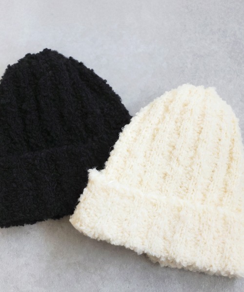 antiqua（アンティカ）の「ニット帽（ニットキャップ/ビーニー・レディース・ブラック/アイボリー・FREE）」の16枚目の写真