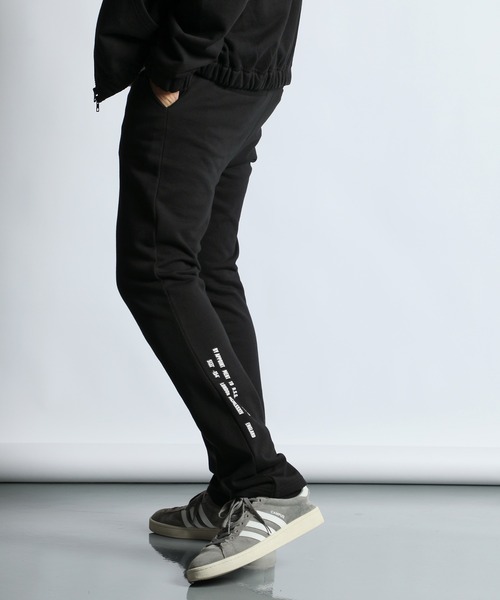 The DUFFER of ST.GEORGE(ザダファーオブセントジョージ)の「【WEB限定アイテム】〔BLACK LABEL〕"A-PACK" SETUP SWEAT PANTS:セットアップ スウェットパンツ/丈長め(スウェットパンツ・メンズ・ブラック・X-LARGE/LARGE/MEDIUM/SMALL)」の2枚目の写真