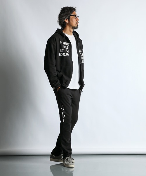The DUFFER of ST.GEORGE(ザダファーオブセントジョージ)の「【WEB限定アイテム】〔BLACK LABEL〕"A-PACK" SETUP SWEAT PANTS:セットアップ スウェットパンツ/丈長め(スウェットパンツ・メンズ・ブラック・X-LARGE/LARGE/MEDIUM/SMALL)」の4枚目の写真