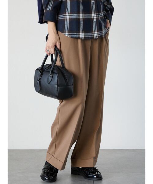 Lugnoncure（ルノンキュール）の「裾ダブルウエストタックパンツ（その他パンツ・レディース・キャメル/チャコールグレー/グレー・F）」の20枚目の写真