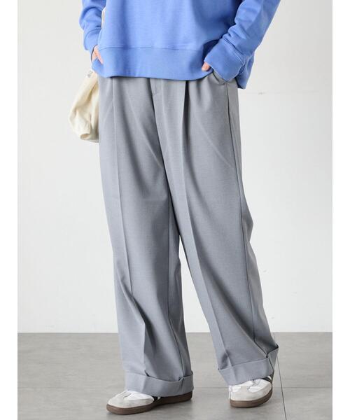 Lugnoncure（ルノンキュール）の「裾ダブルウエストタックパンツ（その他パンツ・レディース・キャメル/チャコールグレー/グレー・F）」の5枚目の写真