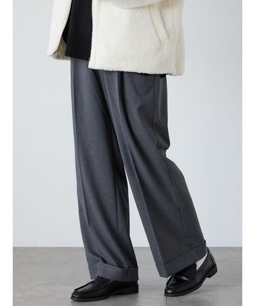 Lugnoncure（ルノンキュール）の「裾ダブルウエストタックパンツ（その他パンツ・レディース・キャメル/チャコールグレー/グレー・F）」の8枚目の写真