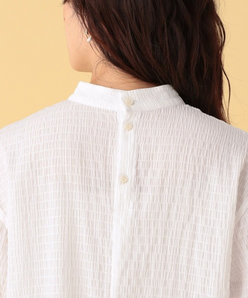 Elura（エルーラ）の「≪入卒/セレモニー/通勤≫スタンドネックブラウス/602136（シャツ/ブラウス・レディース・ホワイト/ネイビー・FREE）」の12枚目の写真