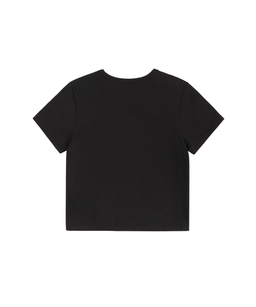 ROCKCAKE(ロックケーキ)の「Basic Slit Logo Crop Top - Black(Tシャツ/カットソー・レディース・その他・SMALL)」の3枚目の写真