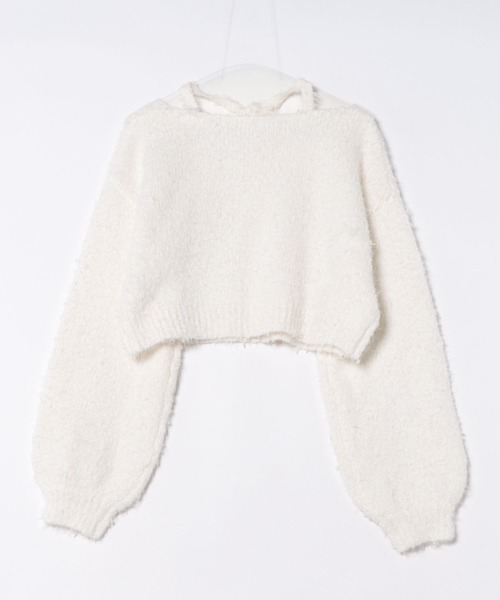 apres jour mignon(アプレジュールミニョン)の「2wayチョーカー付きニット(ニット/セーター・レディース・オフホワイト/ブラック系その他/グレー・フリー/LARGE)」の5枚目の写真