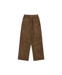 SIPT7136 ニュー ワイドコーデュロイパンツ_Brown