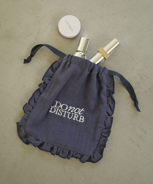 SLOBE IENA（スローブイエナ）の「LOUNA SLOBE別注 巾着ポーチ（ポーチ・レディース・ホワイト/ネイビー/スカイブルー・FREE）」の3枚目の写真