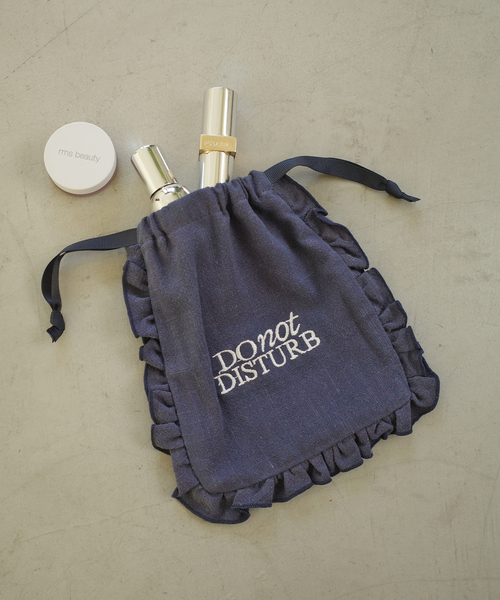 SLOBE IENA（スローブイエナ）の「LOUNA SLOBE別注 巾着ポーチ（ポーチ・レディース・ホワイト/ネイビー/スカイブルー・FREE）」の6枚目の写真