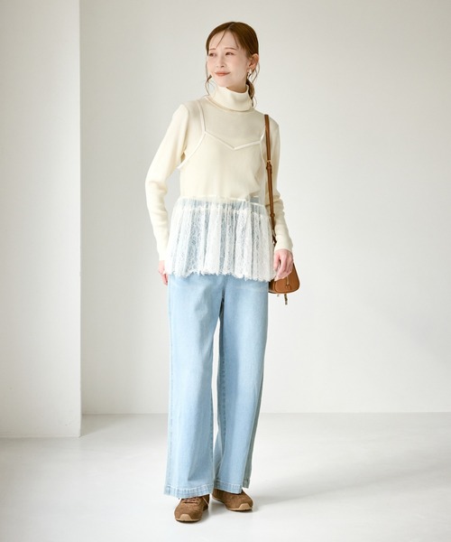 ROPE' PICNIC（ロペピクニック）の「レースドッキングチュールビスチェ（キャミソール・レディース・ホワイト・FREE）」の7枚目の写真