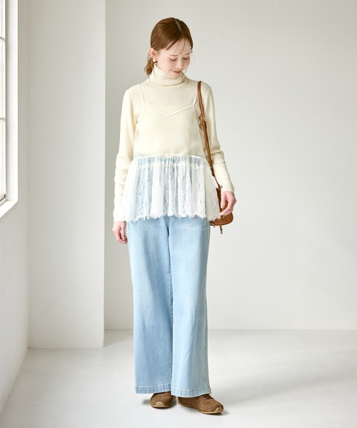 ROPE' PICNIC（ロペピクニック）の「レースドッキングチュールビスチェ（キャミソール・レディース・ホワイト・FREE）」の8枚目の写真