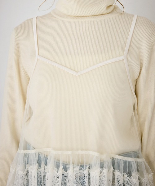 ROPE' PICNIC（ロペピクニック）の「レースドッキングチュールビスチェ（キャミソール・レディース・ホワイト・FREE）」の17枚目の写真