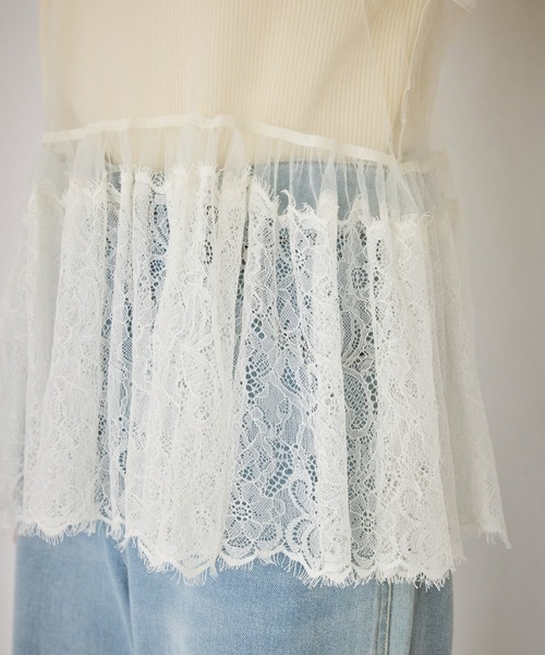 ROPE' PICNIC（ロペピクニック）の「レースドッキングチュールビスチェ（キャミソール・レディース・ホワイト・FREE）」の19枚目の写真