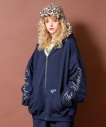 ankoROCK フルジップパーカー ストリートロゴスウェットジップアップパーカー / スエット ZIP