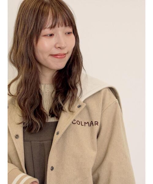 Samansa Mos2（サマンサ モスモス）の「ウール混セーラーカラー2WAY刺繍スタジャン（ブルゾン・レディース・グレー/ベージュ/ネイビー・F）」の20枚目の写真