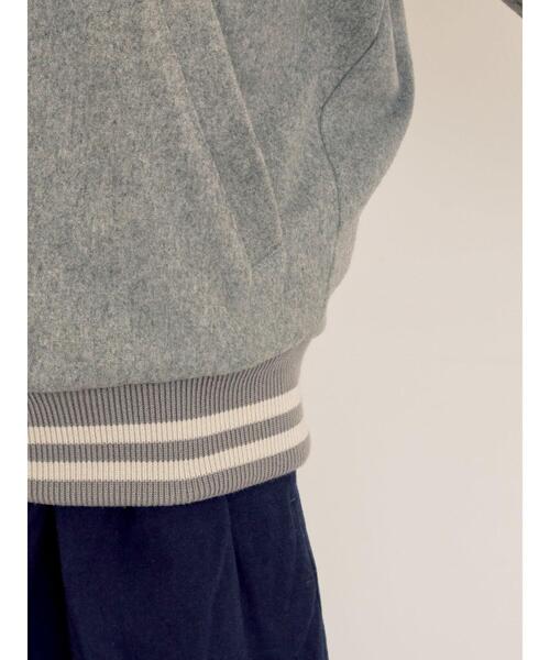 Samansa Mos2（サマンサ モスモス）の「ウール混セーラーカラー2WAY刺繍スタジャン（ブルゾン・レディース・グレー/ベージュ/ネイビー・F）」の18枚目の写真