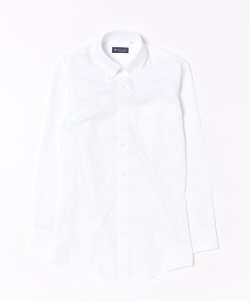 TOKYO SHIRTS(トウキョウシャツ)の「形態安定ノンアイロン ボタンダウン 長袖ビジネスワイシャツ(ビジネスシャツ・メンズ・ホワイト・首回り37cm-裄丈80cm/首回り39cm-裄丈80cm/首回り39cm-裄丈84cm/首回り41cm-裄丈82cm/首回り41cm-裄丈86cm/首回り42cm-裄丈82cm/首回り42cm-裄丈86cm/首回り43cm-裄丈82cm/首回り43cm-裄丈86cm/首回り37cm-裄丈84cm)」の6枚目の写真