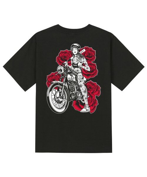 KAN6312(カン6312)の「KTB0151 チカノガールズバイク 半袖Tシャツ - ブラック(Tシャツ/カットソー・メンズ・その他・SMALL/MEDIUM/LARGE/X-LARGE)」の1枚目の写真