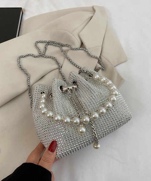 DRESS PLUS（ドレスプラス）の「ラインストーンショルダーバッグ 結婚式（ハンドバッグ・レディース・グレー/シルバー/ブラック・フリー）」の12枚目の写真